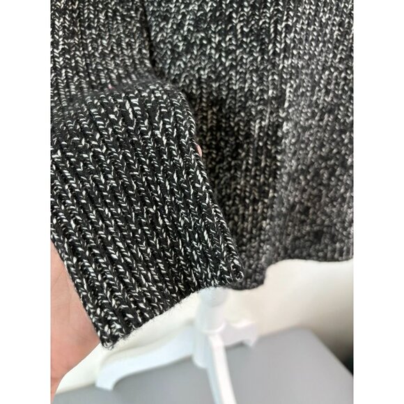 Athleta women's XS black white variegated wool blend stretch sweater top‎ - Picture 3 of 7